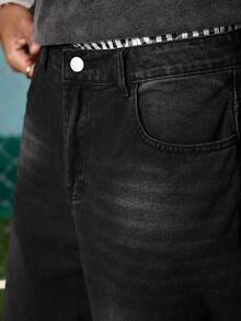 EVRINFINITE Men's Distressed Solid Color Denim Jeans - Black - View 4