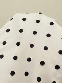 Aloruh Women's Elegant Off-Shoulder Backless Fitted Polka Dot Short Sleeve Bodysuit - Multicolor - View 8