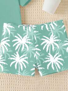 SHEIN Baby Boy Casual Simple Slim Fit Round Neck Short Sleeve Shorts Swimsuit Set Suitable For Summer - Multicolor - View 7