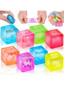 POKOJA LAND 1/3/5Pcs Cool Cubes - Fun, Sparkling, Stretchy, Stress Cube Slow Rising Sensory And Fidget Toys For Adults - Great Stress Relief Toys To Squeeze At Home, Desk - Multicolor - View 18