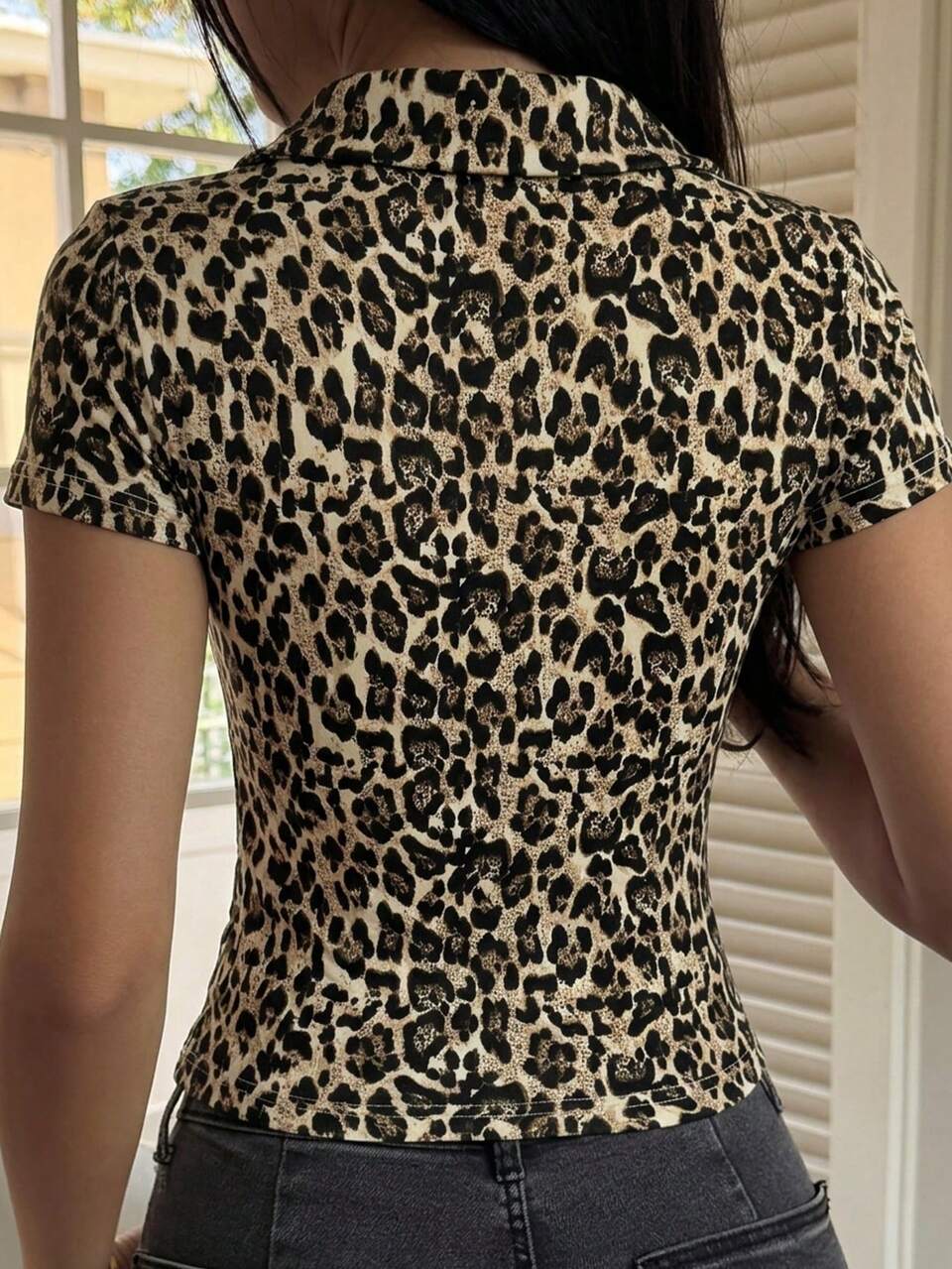 Women's Lapel Short Sleeve Slim Fit Base Layer Sexy Sexy Casual Pullover Streetwear T-Shirt Graphic Tee
