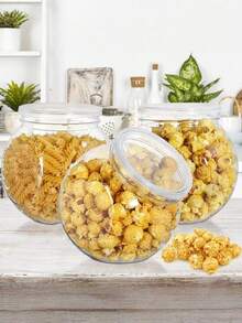 5/10pcs 350ml Transparent Plastic Jars With Lids, Wide Mouth Design, Suitable For Kitchen Countertop Storage Of Candies, Gummies, Cookies And Snacks, Also Can Be Used For Home Decor, Party And Holiday Organization - Multicolor - View 7