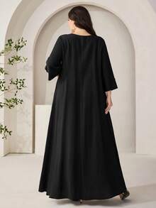 Veilorie Vestido de mujer talla grande - Negro - Ver 3