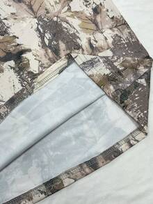 SHEIN Camiseta de Manga Curta Causal e Solta com Estampa de Camuflagem para Mulheres - Verde Militar - Visão 7