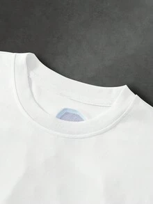 Manfinity Roghcode Men's Crew Neck Short Sleeve Loose Fit Graphic Print T-Shirt - White - View 5