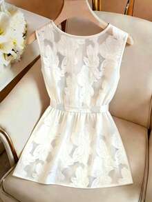 GlowEve Women's Summer Casual Sexy Vacation Floral Print Camisole Golf White - White - View 2