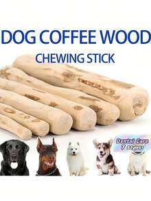 1pc Coffee-Color Wooden Dog Chew Toy - Interactive Teeth Grinding Stick, Suitable For All Dog Breeds, Dental Care & Training Accessory, Especially For Chewing Dogs - Multicolor - View 1