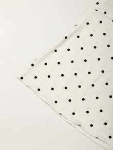 Franclia European American Sexy Cute Black White Small Polka Dot Lace Trim Plus Size Tank Top With Ruched Chest Elastic Slim Fit Sleeveless Undershirt Brunch - White - View 4