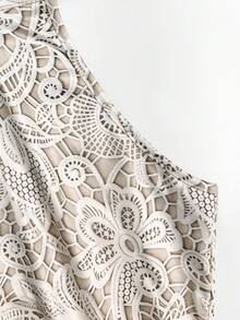 GlowEve Women's Knitted Printed Elegant Sleeveless Summer Vacation Dress - Apricot - View 5