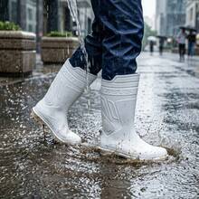 High Rubber Boot For Men's Rain, With Non-Slip Sole - Multicolor - View 1