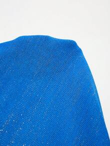 Barévion Women's Elegant Sexy High Slit Backless Halter Neck Knit Dress - Blue - View 8