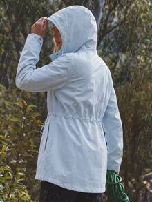 WanderVale Women Zipper Front Long Sleeve Pocket Casual Hoodie Outdoor Jacket Sports - Baby Blue - View 2