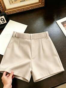 EMERY ROSE Plus Size Women Loose Casual Shorts - Khaki - View 2