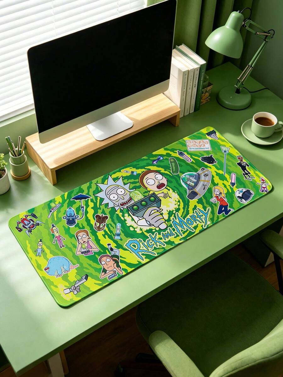Rick and Morty X SHEIN 長款滑鼠墊,經典防滑辦公電競墊 - 長方形 - 查看 1