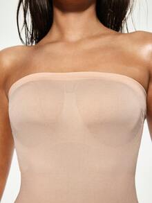 SHAPORA Women's Seamless Body Shaper Bodysuit, Solid Color, Slim Fit - Apricot - View 6