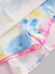 SHEIN Girlism 青少年女孩露背紮染印花瑜伽洋裝褲 防走光舞蹈服 健身運動網球套裝 肩帶鏤空背部設計 適合瑜伽、網球、高爾夫戶外運動 - 彩色 - 查看 7