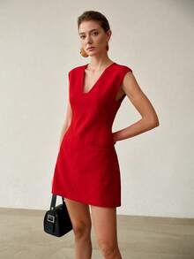 MOTF PREMIUM SPRING/SUMMER 3D CUT STRUCTURAL DESIGN ELEGANT DRESS - Red - View 5