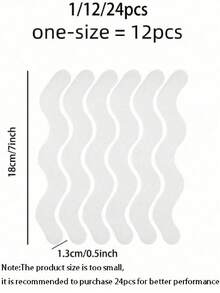 24pcs Anti Slip Shower Stickers Bathroom Anti-Slip Strip Peva Transparent Bathtub Anti-Slip Sticker Tape For Bathroom Tub Floor And Shower - White - View 7