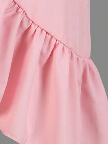 2pcs/Set Conjunto de Verano para Niñas con Top sin Mangas con Volantes en la Espalda & Pantalones Largos con Lazo Estampado, Casual Versátil para Vacaciones, Salidas, Compras, Desplazamientos - Multicolor - Ver 4