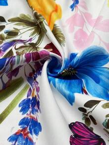 Maweii Plus Size Summer Elegant Floral All-Over Print Off-Shoulder Dress - Multicolor - View 7