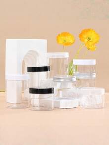 6pcs Plastic Wide-Mouth Bottles Sub-Packaging Storage Cans Manicure Accessories Transparent High-Quality Bottles Handmade Accessories Storage Classification Tools Studio Must-Have 200ml 250ml - Multicolor - View 6