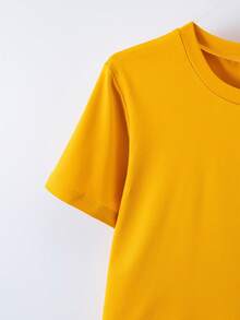 4pcs Striped, Color Block, Black, Yellow Casual Sports T-Shirt Combo Pack, Versatile For Teens, Spring/Summer - Multicolor - View 7