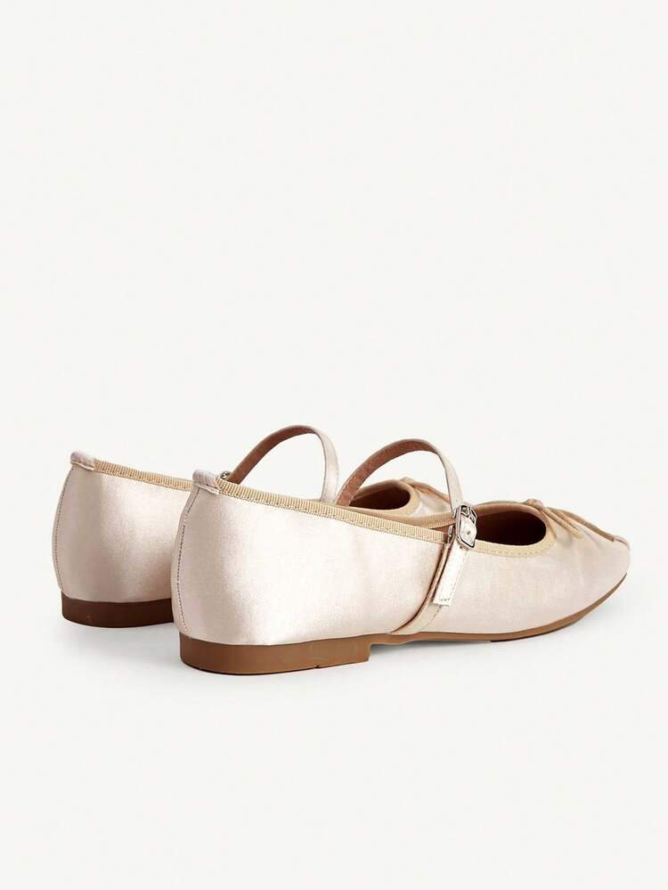 CUCCOO CHICEST Women's Flat Slip-On Shoes, Mesh Embroidery Square Toe Mules, Elegant & Charming Style Wedding Shoes Spring Shoes Bride Shoes