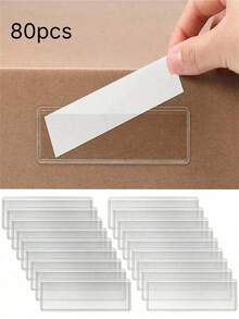 Self-Adhesive Label Holder | Clear Plastic Organization Labels, Suitable For Shelves, Drawers, And Storage Boxes | Multi-Purpose Shelf Labels, Perfect For Home, Office, And Supermarket Use. - Multicolor - View 8