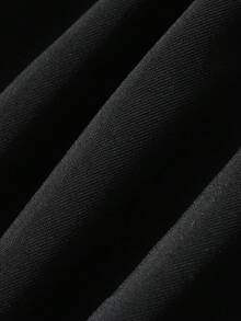 DAZY 女款圓領長袖純黑色街頭休閒連身泳衣 夏季 - 黑色 - 查看 6
