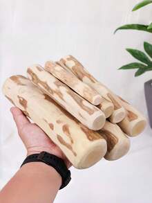 1pc Coffee-Color Wooden Dog Chew Toy - Interactive Teeth Grinding Stick, Suitable For All Dog Breeds, Dental Care & Training Accessory, Especially For Chewing Dogs - Multicolor - View 3