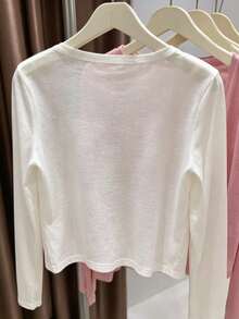 Resyla Cárdigan casual fino de unicolor para mujer, primavera/verano - Blanco - Ver 2