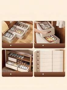 1PC Foldable Clear Window Steel Frame Under Bed Storage Box No Assembly Stackable Dust Proof Shoe Organizer For Closet Bedroom Entryway Home Organizer - View 4