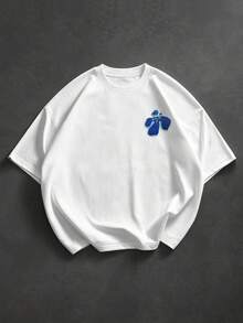 Manfinity Roghcode Men's Crew Neck Short Sleeve Loose Fit Graphic Print T-Shirt - White - View 4