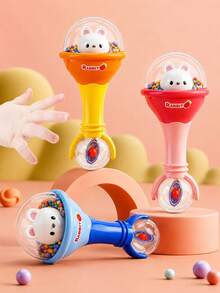 MINKOJA Cartoon Rabbit-Shaped Maracas Toy, Hand-Held Bells, And Grasping Rattles For Infants, Perfect Gifts For Easter And Children's Day,Baby Toys - Multicolor - View 1
