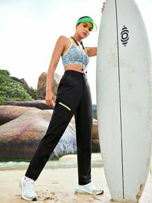 WanderVale Contrast Tape Outdoor Pants For Dailywear Sports - Black - View 7