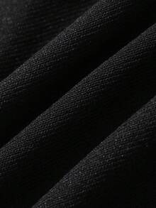 DAZY Camiseta de punto de manga corta con bloques de color y patchwork para hombre, verano - Negro - Ver 7