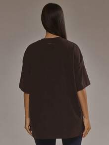 Musera Sport 大尺寸柔軟觸感刷毛T恤板式網球冬季運動服健身運動夏季 - 巧克力棕 - 查看 4