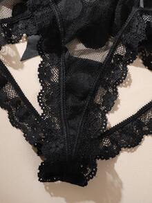 Seduluxe Women's Sexy Lace Patchwork Panties - Black - View 5