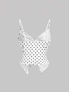 SHEIN MOD 女款扭結抓皺休閒百搭日常出遊細肩帶上衣 2件組 - 黑與白 - 查看 8