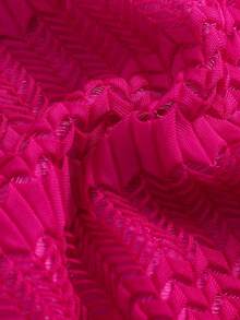 Swim Mod Conjunto de biquíni feminino para primavera, verão e outono, casual elegante para praia, férias, beira-mar e águas termais, moda nova, sexy e romântico, com decote halter, costas nuas, tecido de malha jacquard, com missangas, concha e laço, texturizado - Roxa - Ver 9