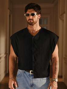 SIGLOCORE Men's  Casual Versatile Daily Outing Top - Black - View 4