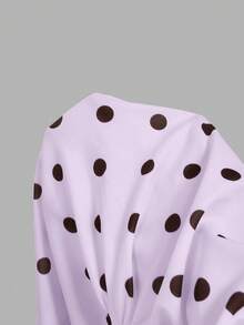 SHEIN MOD Women's Polka Dot Pattern Halter Neck Short Dress - Purple - View 7