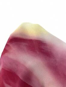 Lumalex Pink Abstract Floral Print Halter Crop Top Crisscross Neck Tie Back Layered Chiffon Overlay Asymmetric Hem And Lettuce Edge Trim Perfect Summer Top - Multicolor - View 16