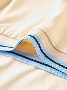 Airaco Áo polo nam ngắn tay cổ sọc phối màu tương phản phong cách thường ngày - Vàng nhạt - Xem 5