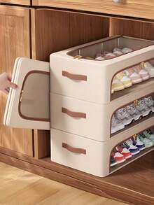 1PC Foldable Clear Window Steel Frame Under Bed Storage Box No Assembly Stackable Dust Proof Shoe Organizer For Closet Bedroom Entryway Home Organizer - View 5