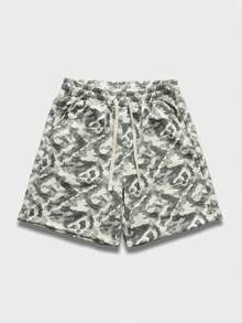 ROMWE MEN Street Life Men's Summer Casual Camouflage Print Shorts - White - View 8