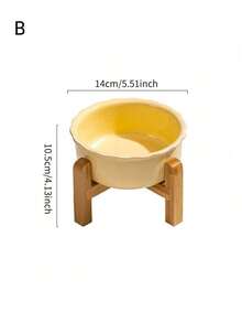 1PC Elevated Ceramic Dog Cat Bowls Bamboo Stand Heavy Base Non Slip Ergonomic Feeding Anti Spill Raised Pet Water Bowl For Large Medium Small Pets Functional Tableware Trending Search - one size fits all - View 2