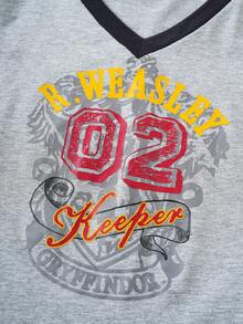 HARRY POTTER X SHEIN Women's Casual Colorblock T-Shirt For Summer - Grey - View 9