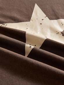 SWAVVY Kaos Pria Lengan Panjang Longgar Kasual Musim Semi/Gugur Ukuran Standar Motif Blok Warna Cokelat & Aprikot - Coffee Brown - View 5