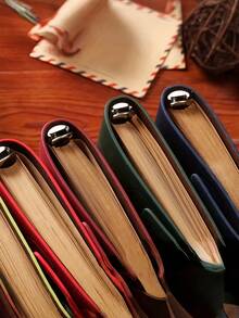 1 Buah Buku Catatan Lipat Tiga Kapasitas Besar, Dapat Diisi Ulang, Penutup Elastis, Gaya Vintage Kreatif, Terbuat dari Kulit PU, Cocok untuk Pelajar, Kantor, Sekolah, Perjalanan, Perlengkapan Menulis Harian, dan Buku Harian. - warna-warni - View 4